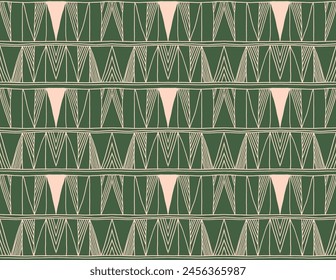Modern geometric pattern. Diamonds, triangle, stripes, diagonal lines art. Retro futuristic background. Minimalistic figures. Ikat zigzag chevron op-art, bauhaus print. Scandinavian, African rug