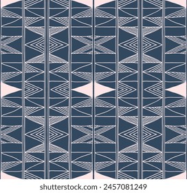 Patrón geométrico moderno. Diamantes, triángulo, rayas, líneas diagonales art. Fondo futurista retro. Cifras minimalistas. Ikat zigzag chevron op-art, impresión bauhaus. Alfombra escandinava, africana