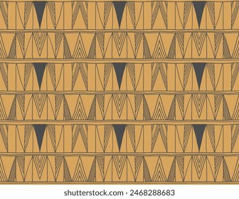 Modern geometric pattern. Diamonds, triangle, stripes, diagonal lines art. Retro futuristic background. Minimalistic figures. Ikat zigzag chevron op-art, bauhaus print. Scandinavian, African rug