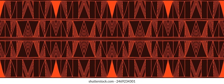 Modern geometric pattern. Diamonds, triangle, stripes, diagonal lines art. Retro futuristic background. Minimalistic figures. Ikat zigzag chevron op-art, bauhaus print. Scandinavian, African rug