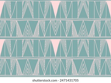 Modern geometric pattern. Diamonds, triangle, stripes, diagonal lines art. Retro futuristic background. Minimalistic figures. Ikat zigzag chevron op-art, bauhaus print. Scandinavian, African rug