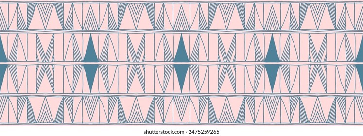 Modern geometric pattern. Diamonds, triangle, stripes, diagonal lines art. Retro futuristic background. Minimalistic figures. Ikat zigzag chevron op-art, bauhaus print. Scandinavian, African rug