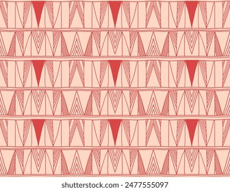 Modern geometric pattern. Diamonds, triangle, stripes, diagonal lines art. Retro futuristic background. Minimalistic figures. Ikat zigzag chevron op-art, bauhaus print. Scandinavian, African rug