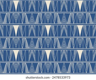 Modern geometric pattern. Diamonds, triangle, stripes, diagonal lines art. Retro futuristic background. Minimalistic figures. Ikat zigzag chevron op-art, bauhaus print. Scandinavian, African rug