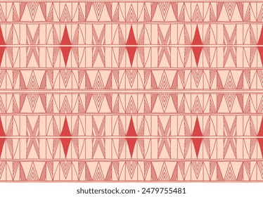 Modern geometric pattern. Diamonds, triangle, stripes, diagonal lines art. Retro futuristic background. Minimalistic figures. Ikat zigzag chevron op-art, bauhaus print. Scandinavian, African rug