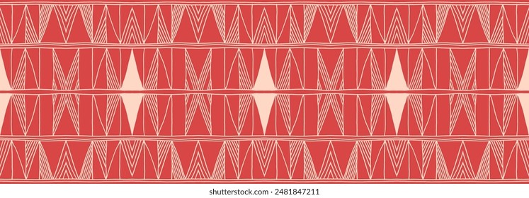 Modern geometric pattern. Diamonds, triangle, stripes, diagonal lines art. Retro futuristic background. Minimalistic figures. Ikat zigzag chevron op-art, bauhaus print. Scandinavian, African rug