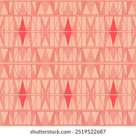Patrón geométrico moderno. Diamantes, triángulo, rayas, líneas diagonales arte. Fondo futurista retro. Figuras minimalistas. Ikat zigzag chevron op-art, bauhaus impresión. Alfombra escandinava y africana