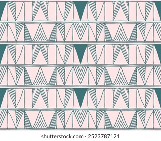 Modern geometric pattern. Diamonds, triangle, stripes, diagonal lines art. Retro futuristic background. Minimalistic figures. Ikat zigzag chevron op-art, bauhaus print. Scandinavian, African rug