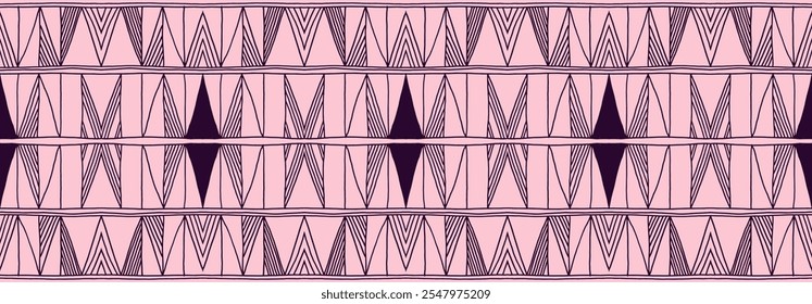 Modern geometric pattern. Diamonds, triangle, stripes, diagonal lines art. Retro futuristic background. Minimalistic figures. Ikat zigzag chevron op-art, bauhaus print. Scandinavian, African rug