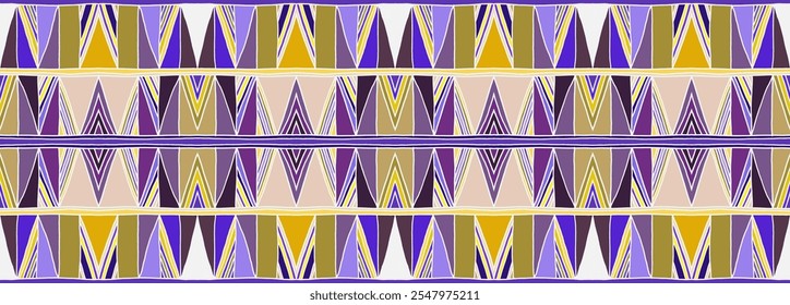 Modern geometric pattern. Diamonds, triangle, stripes, diagonal lines art. Retro futuristic background. Minimalistic figures. Ikat zigzag chevron op-art, bauhaus print. Scandinavian, African rug
