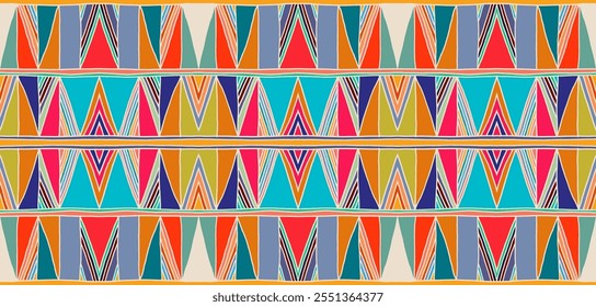 Modern geometric pattern. Diamonds, triangle, stripes, diagonal lines art. Retro futuristic background. Minimalistic figures. Ikat zigzag chevron op-art, bauhaus print. Scandinavian, African rug