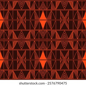 Modern geometric pattern. Diamonds, triangle, stripes, diagonal lines art. Retro futuristic background. Minimalistic figures. Ikat zigzag chevron op-art, bauhaus print. Scandinavian, African rug