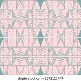 Modern geometric pattern. Diamonds, triangle, stripes, diagonal lines art. Retro futuristic background. Minimalistic figures. Ikat zigzag chevron op-art, bauhaus print. Scandinavian, African rug