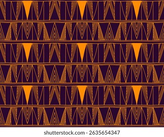 Modern geometric pattern. Diamonds, triangle, stripes, diagonal lines art. Retro futuristic background. Minimalistic figures. Ikat zigzag chevron op-art, bauhaus print. Scandinavian, African rug