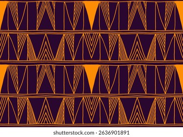 Modern geometric pattern. Diamonds, triangle, stripes, diagonal lines art. Retro futuristic background. Minimalistic figures. Ikat zigzag chevron op-art, bauhaus print. Scandinavian, African rug