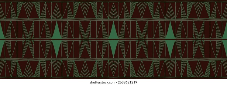 Modern geometric pattern. Diamonds, triangle, stripes, diagonal lines art. Retro futuristic background. Minimalistic figures. Ikat zigzag chevron op-art, bauhaus print. Scandinavian, African rug