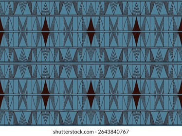 Modern geometric pattern. Diamonds, triangle, stripes, diagonal lines art. Retro futuristic background. Minimalistic figures. Ikat zigzag chevron op-art, bauhaus print. Scandinavian, African rug