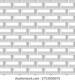 A modern geometric pattern featuring repeated rectangular shapes arranged in a woven brick-like layout