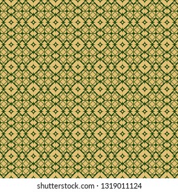 Modern Geometric Pattern With Hand-Drawing Ornament. Vector Super Illustration. For Fabric, Textile, Bandana, Scarg, Colored Print. Green olive color.