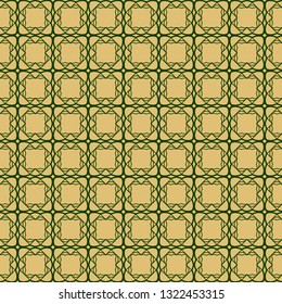 Modern Geometric Pattern With Hand-Drawing Ornament. Vector Super Illustration. For Fabric, Textile, Bandana, Scarg, Colored Print. Green olive color.