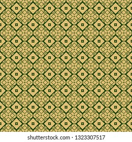 Modern Geometric Pattern With Hand-Drawing Ornament. Vector Super Illustration. For Fabric, Textile, Bandana, Scarg, Colored Print. Green olive color.