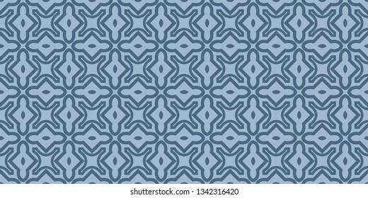 Modern Geometric Pattern With Hand-Drawing Ornament. Vector Super Illustration. For Fabric, Textile, Bandana, Scarg, Colored Print. Pastel blue color.