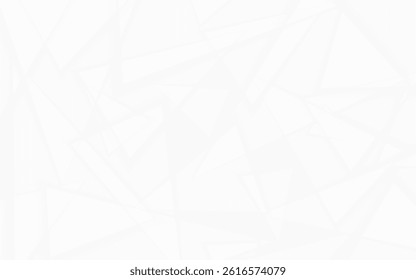 Modern geometric pattern with layered white and light gray triangles and polygons create an abstract backdrop.