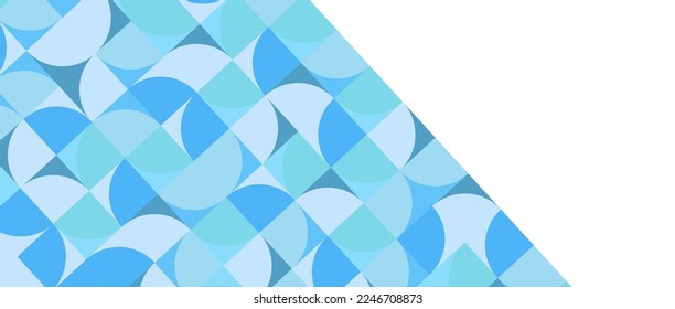 Patrón geométrico moderno compuesto por semicírculos y cuadranos, ilustración vectorial