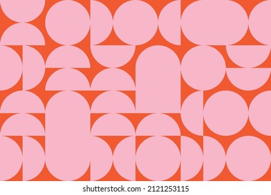 Modern Geometric Pattern. Minimalist Brutalist Poster With Simple Shapes And Forms Swiss Style, Graphics Composition. Vector Art Print