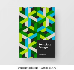 Modern geometric pattern pamphlet template. Isolated book cover design vector concept.
