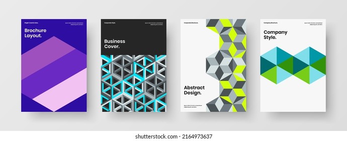 Conjunto de ilustraciones de rótulos de patrones geométricos modernos. Conjunto de diseño de vectores A4 de la lista de mano creativa.