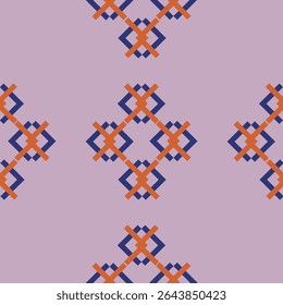 Modern geometric pattern with repeating red, blue, and white diamond shapes. ideal for background, packaging, fabric prints, and contemporary product design.