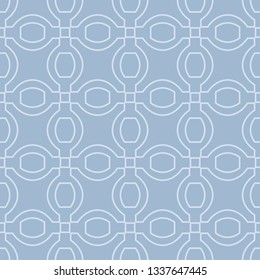 Modern Geometric Pattern Retro Ornament. Vector Super Illustration. For Fabric, Textile, Bandana, Scarg, Colored Print. Pastel blue grey color.