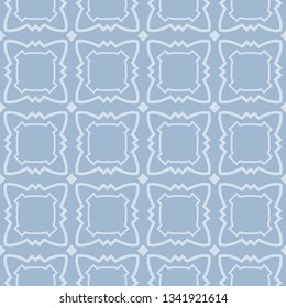 Modern Geometric Pattern Retro Ornament. Vector Super Illustration. For Fabric, Textile, Bandana, Scarg, Colored Print. Pastel blue grey color.