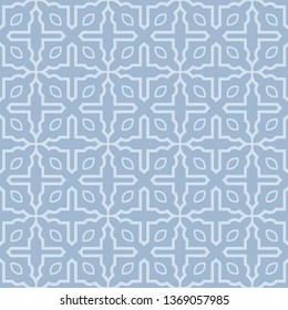 Modern Geometric Pattern Retro Ornament. Vector Super Illustration. For Fabric, Textile, Bandana, Scarg, Colored Print. Pastel blue grey color.