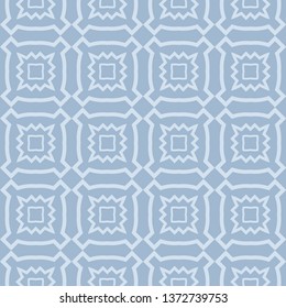 Modern Geometric Pattern Retro Ornament. Vector Super Illustration. For Fabric, Textile, Bandana, Scarg, Colored Print. Pastel blue grey color.