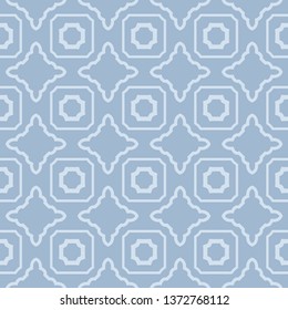 Modern Geometric Pattern Retro Ornament. Vector Super Illustration. For Fabric, Textile, Bandana, Scarg, Colored Print. Pastel blue grey color.