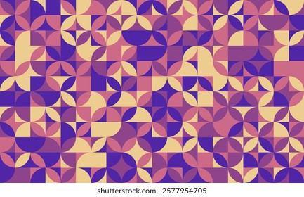 Modern geometric pattern with seamless shapes. Ideal for minimal textile design, abstract backgrounds, and trendy poster covers. A creative vector artwork with mosaic elements.