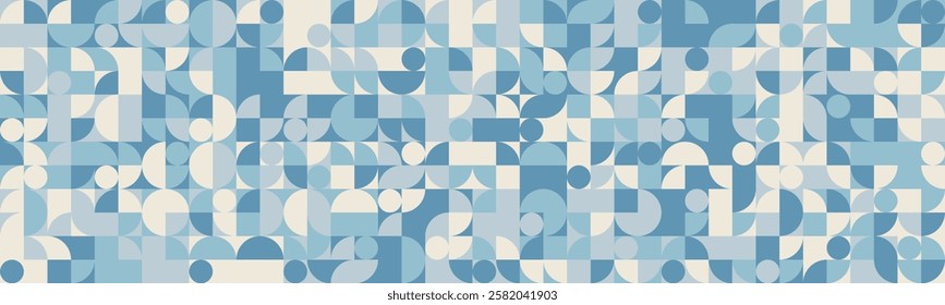 Modern geometric pattern with seamless shapes. Ideal for minimal textile design, abstract backgrounds, and trendy poster covers. A creative vector artwork with mosaic elements.