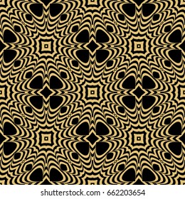 modern geometric pattern. Seamless vector illustration. for interior design, printing, wallpaper, fill pattern. gold on black