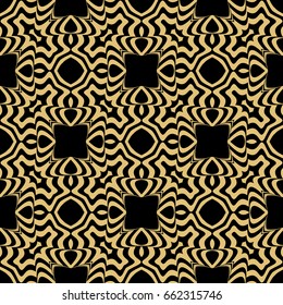 modern geometric pattern. Seamless vector illustration. for interior design, printing, wallpaper, fill pattern. gold on black