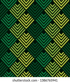 Modern geometric pattern with stripes square. Abstract background in retro. Trendy modern art vector design for cloth or fabric, wrapping, background,wallpaper. green color