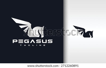 Modern Geometric Pegasus Logo Design