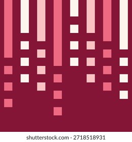Modern Geometric Pink Pattern with Pixelated Raindrop Style Illustration Background