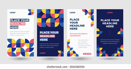 Modern Geometric Post Design for Instagram Stories. Solid Geometric design concept that is perfect for recruitment or information with full of colors.