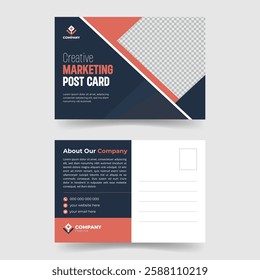 Modern Geometric Postcard Design Layout