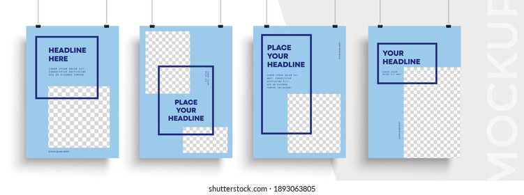 Moderne geometrische Plakatvorlagen. Einfache Anpassung an Broschüre, Geschäftsbericht, Magazin, Poster, Karte, Firmenpräsentation, Portfolio, Flyer, Banner, Website, App