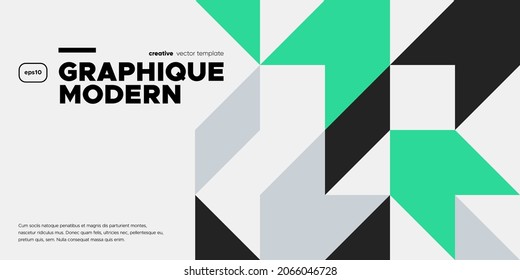 Modern geometric presentation template. Minimal vector banner.