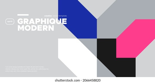 Modern geometric presentation template. Minimal vector banner.