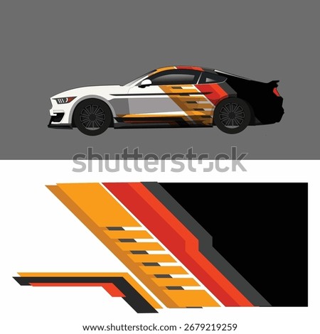  Modern Geometric Racing Car Wrap Livery Element Design Template